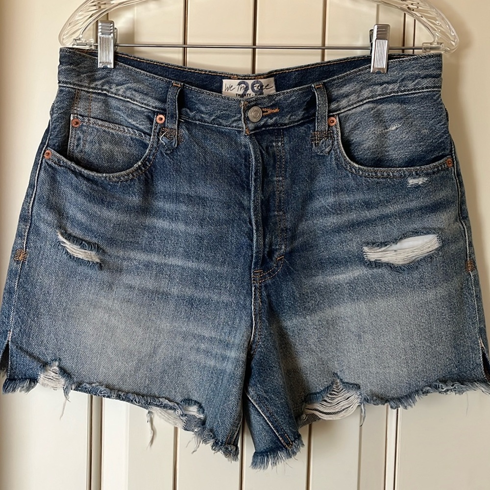 Free People Distressed Denim Shorts